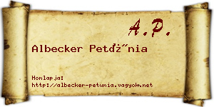 Albecker Petúnia névjegykártya